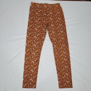 The Children Place Size M 7/8 Brown Floral Leggings